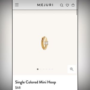 Mejuri 14K Womens Gold Hoop Earrings W/ White Sapphire - Set of Two